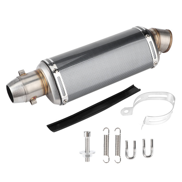 51mm/2in Motorcycle Scooter Exhaust Pipe Carbon Fiber Texture Fit for Yamaha R3 R6 R15