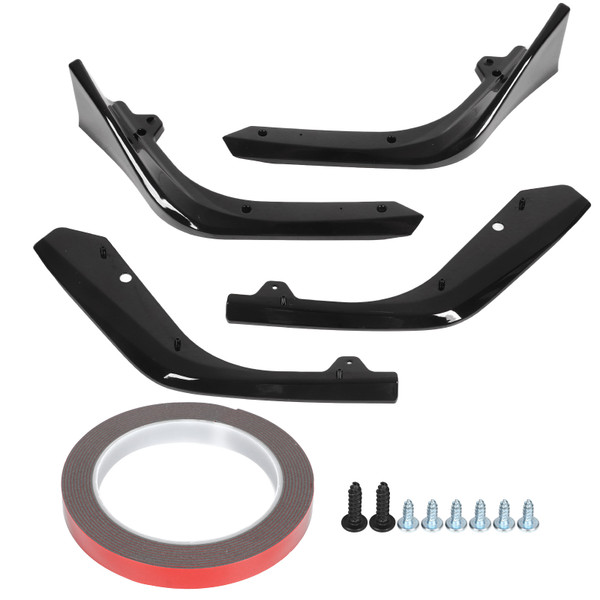 2pcs Front Bumper Lip ABS Sporty Bumper Wrap Angle Replacement for Civic 11th 2022 and Up Glossy Black