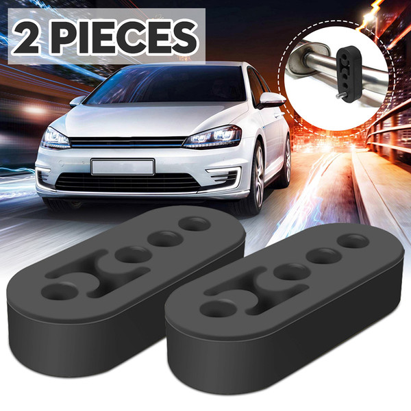 2pcs 4 Holes Car Vehicle Universal Exhaust Pipe Mounting Mount Hanger Hanging Bracket 12mm High Density Rubber Insulator
