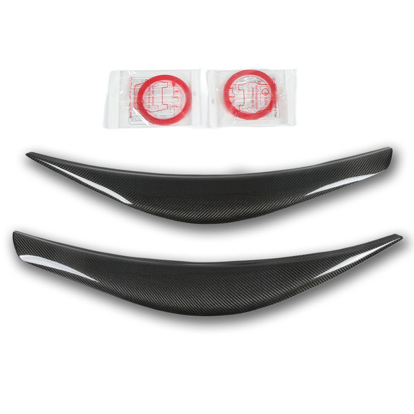 2pcs Carbon Fiber Headlight Eyebrow Cover Headlight Eyelid Decal Trim Repalcement for Hyundai Veloster 2011‑2017