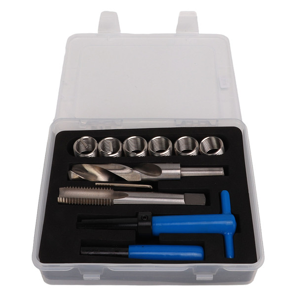 High Speed Steel Thread Repair Kit with Storage Box Automotive Rethreading Tools for Restoring Worn Threads M20x2.5