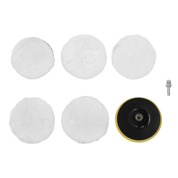 Buffing Pad Cover Plush Washable Buffer Polisher Pad Cover with Buffing Wheel for Car Polishing Machines