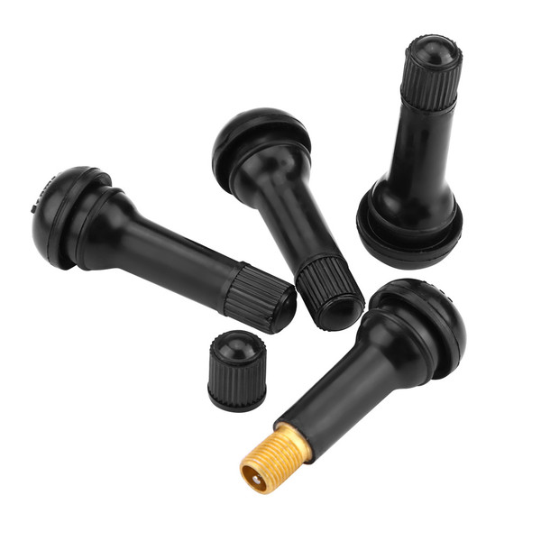 4Pcs Rubber TR414 Car Wheel Snap In Tubeless Tire Tyre Valve Stem Dust Cap