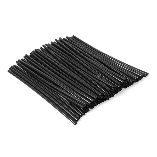 72 pcs Universal Motocross Wheel Rim Spoke Cover Off Road Motorcycle Skins Wraps Kit Black