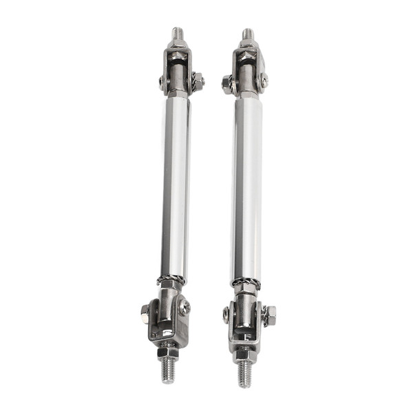 2 Pcs Splitter Strut Rods 7.5cm Adjustable Bumper Protector Lip Rod Splitter Silver Universal For Car