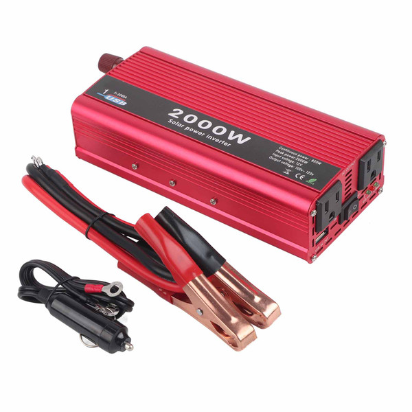 2000W DC 12V to AC  Power Inverter Converter W/ Dual Outlets for Home Car Outdoor Use