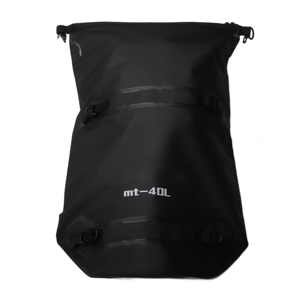 Motorcycle Travel Bag Waterproof Fabric Large Capacity Wearproof Bike Dry Duffel Bag with 4 Quick Release Straps Black 40L