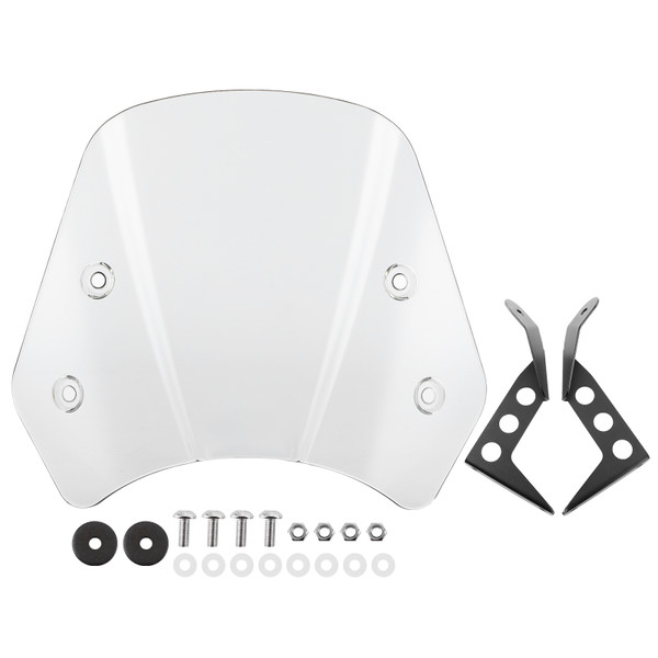 Short Motorcycle Windshield Wind Deflector Protective Fairing Fit for Benelli Leoncino 250Gray