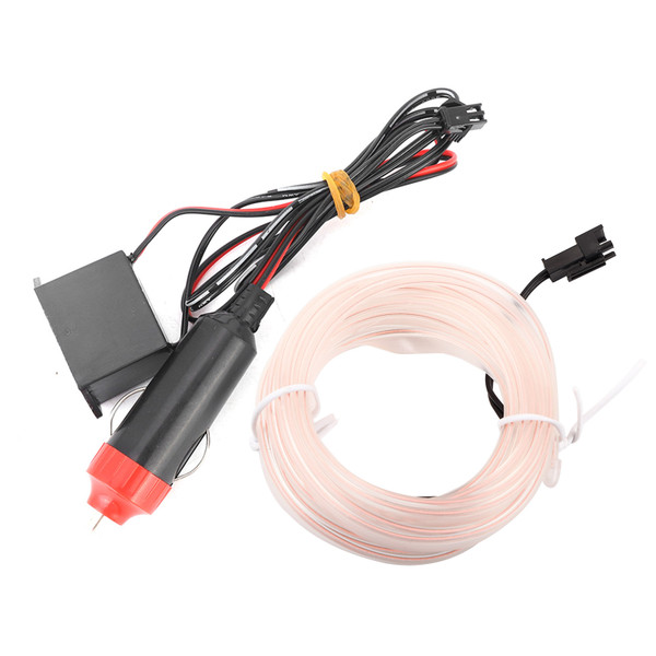Car Decorative Light Strip Interior Lighting Auto LED EL Cold Lamp Modification Parts 4 MetersWhite