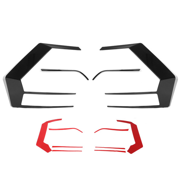 Gloss Black Tail Lights Cover Canards Flare Set Left Right Replacement for MK7 GTD R 2013‑2016