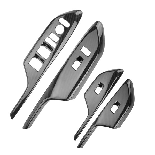 4Pcs Carbon Fiber Style Door Handle Armrest Trim Fit for Honda Civic 2016-2017