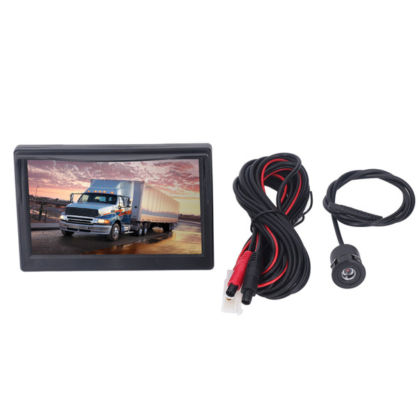 5in Backup Camera Monitor High Definition 170° Wide Angle Rear View System for RV Trailer Round Camera