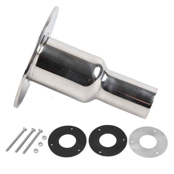 Thru Hull Exhaust Skin 316 Stainless Steel Mirror Polished 24mm OD for Diesel Heater Marine Truck Straight