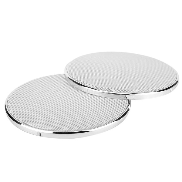 5in Plastic Frame White Mesh Car Audio Speaker Grill Guard Protector Cover(2pcs)