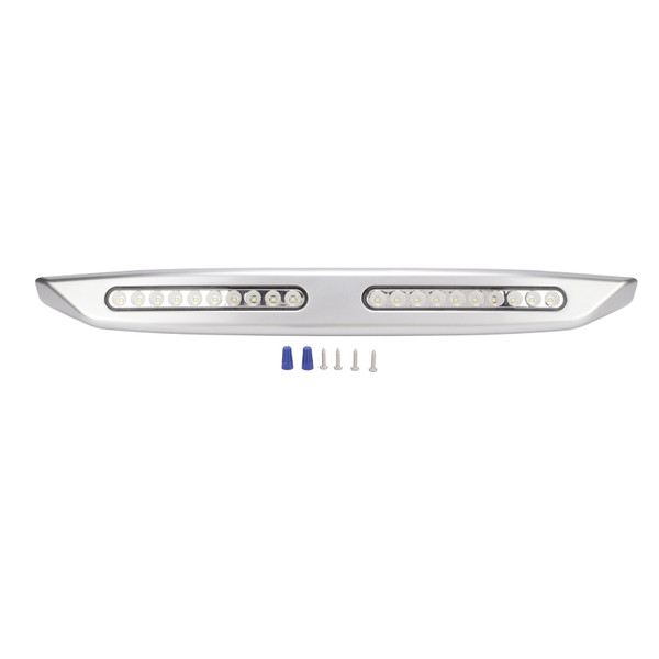 RV Light Bar 20 LEDs Porch Awning Lights 12V Waterproof Exterior Utility Lights for Yachts CampersSilver