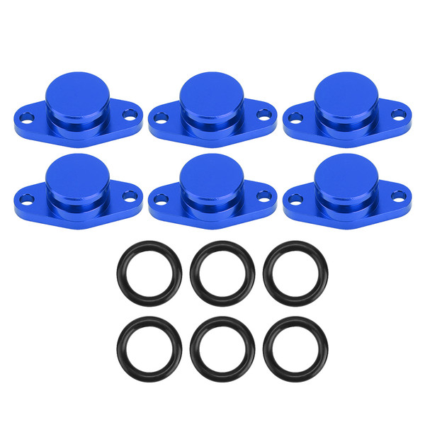 6x22mm Engine Swirl Flaps Delete Blanking Plugs with Rubber Gaskets Fit for M57/M57D25(Blue)