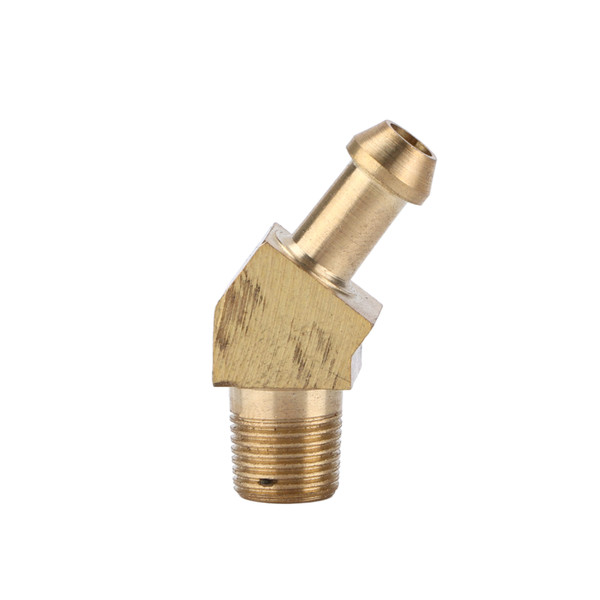 Turbocharger Boost Hose Barb Fitting 45° Elbow 1/8in 27 NPT Thread Brass Replacement for Garrett T Series