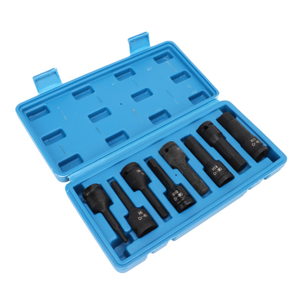 8pcs 1/2in Drive Hex Bit Socket Set H5 to H19 CR‑V Impact Hex Bit Sockets Universal for Vehicle Lawn Equipment