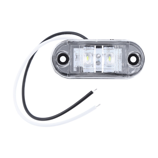 4X 2 LED Auto Car Truck Trailer Caravan Side Marker Light Clearance Lamp 12V 24V White