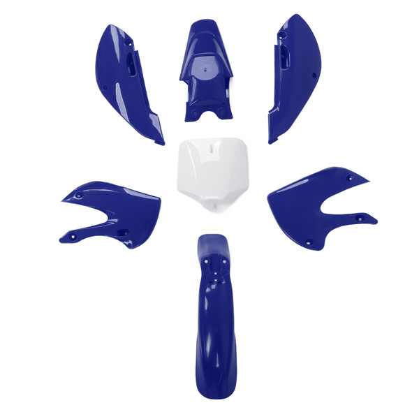 7pcs Dirt Bike Plastic Fairing Kit Body Work Fairing Set Motorcycle Accessories Replacement for KLX110 KX65Blue