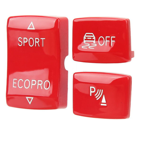 3 Pcs Gear Button Kit 6131 9252 912‑1 ESP Antislip Switch Sport Button Radar Sensor Key Replacement for F20 F21 F22 F23 Red