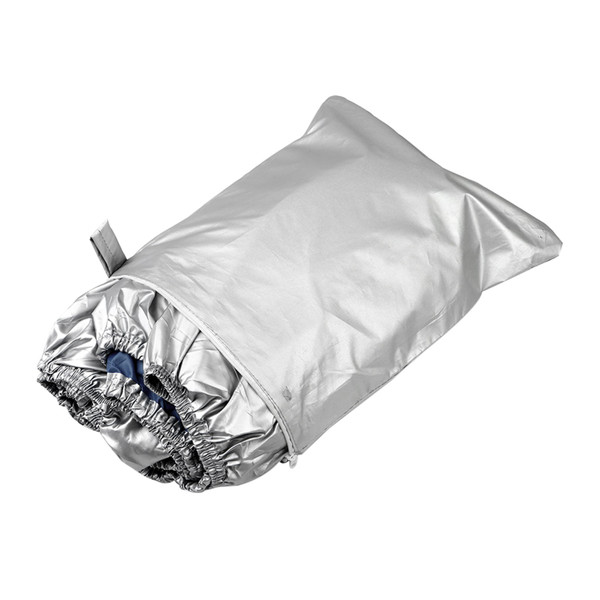 Boat Cover Yacht Outdoor Protection Waterproof Heavy Duty Silver Reflective 300D Oxford Fabric Anti-smashing  and Tear Proof Fits V-HULL TRI-HULL Runabouts and Bass Boats 17-19FT Upgrading Qual