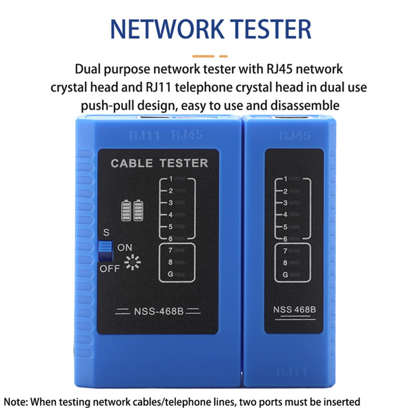 RJ45 Crimping Tool Kit, RJ-11, 6P/RJ-12, 8P/RJ-45 Crimp, Cut and Strip Tool with 25PCS RJ45 CAT5 CAT5e Connectors, 20PCS Covers,1 Network Cable Tester and 1 Wire Stripper
