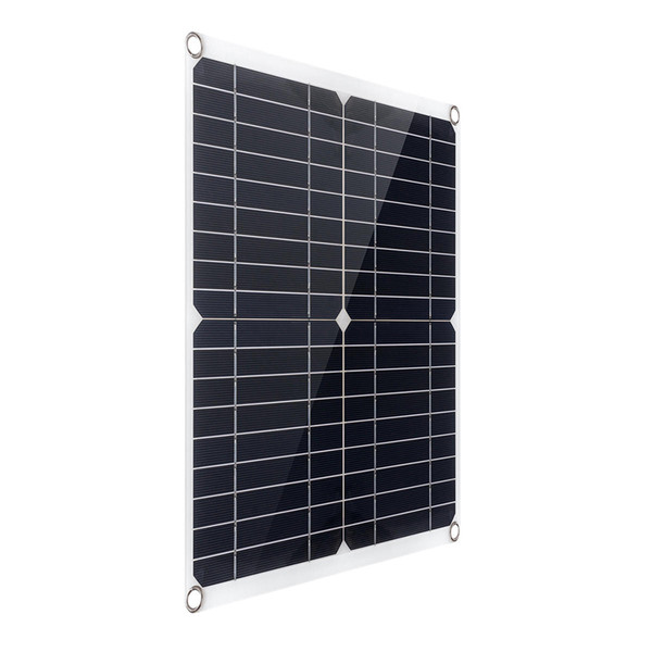 Portable 300W Solar Flexible Panel Kits Monocrystalline Silicon Solar Panel with 20A Controller Dual USB Charging Port DC5521 Battery Clamp Interface for Charging 5V Mobile Phones Sports Cameras, 12V Vehicles Ships Batteries