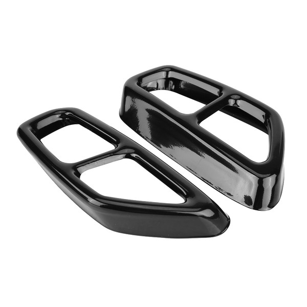 2Pcs Car Stainless Steel Black Exhaust Tailpipe Cover Trim for BMW 5 Series G30 2017-2018