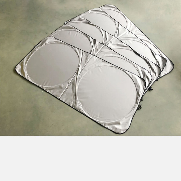 Car Windshield Sun Shade Silver Cloth Complete Coverage Sun Visor Block for Universal Car 63x33.8in