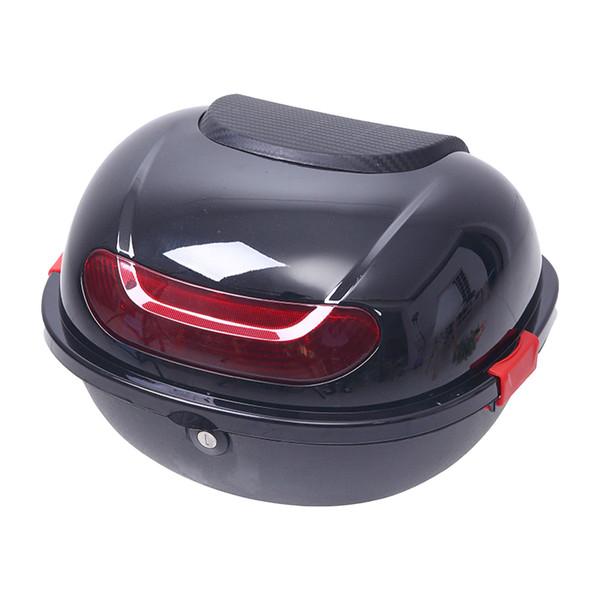 Motorcycle Rear Box Large Capacity Waterproof Impact Resistant Universal Fit Storage Trunk for Scooter Black