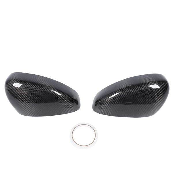 2PCS Carbon Fiber Mirror Cover Cap High Strength Wear Resistance Stylish Look Lightweight for Cars