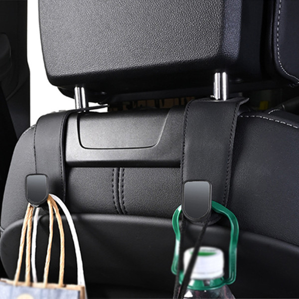 Multifunctional Headrest Hook for Car Seat Back Flexible 1pc Leather Hanger Storage Organizer Interior Accessories Universal for Purses and Bags