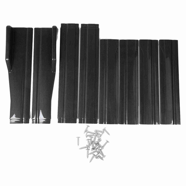 Car Side Skirt 200 X 11cm Carbon Fiber Style 4 Section Type Left Right Side Skirt Splitter for Universal Cars