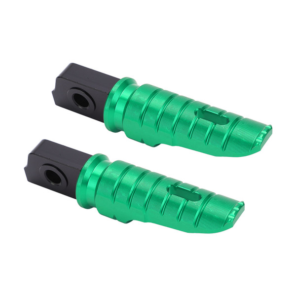 2pcs Motorcycle Front Footpeg Footrest T6063 Aluminum Alloy Anti Slip Rustproof Replacement for Aprilia GPR125 APR150Green