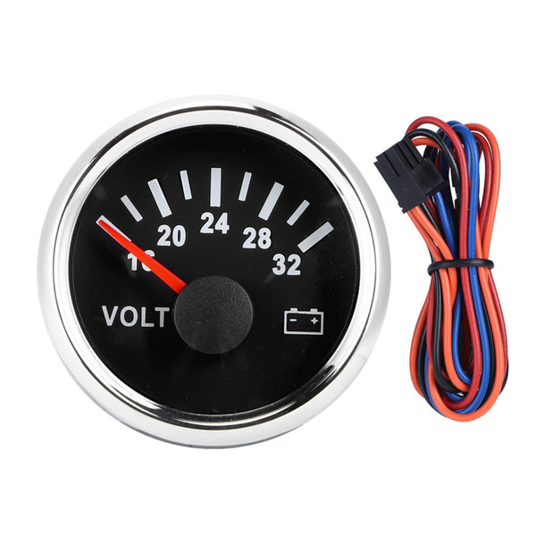 52mm/2in 18-32V Voltmeter Red Backlight 9-32V Working Voltage for Boat Car Truck Motorcycle ATV