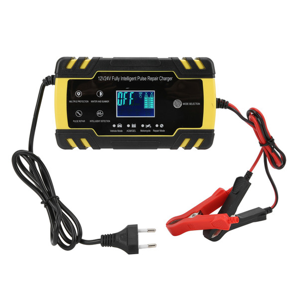 12V/24V Smart Battery Charger Automatic Charging Pulse Repair for Car Motorcycle