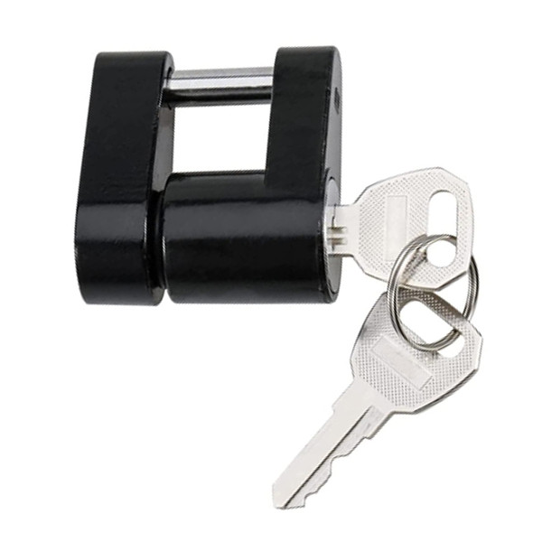 1/4 Inch Black Auto Coupler Lock Trailer Hitch Coupler Lock for RV Truck Boat Trailer Car Camper Van