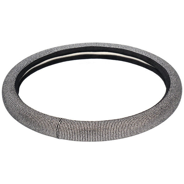 Steering Wheel Cover Rhinestone Artificial Leather Universal 14.5‑15in Decoration for Woman Girl