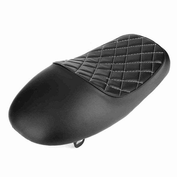 Motorcycle Black PU Leather Vintage Seat Hump Saddle Cushion Fit for Honda CG125 Cafe Racer