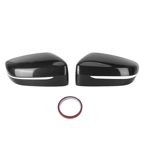 2pcs Side Rearview Mirror Cover Trim Dry Carbon Fiber Replacement for 3 Series G20 LHD 2019‑2021