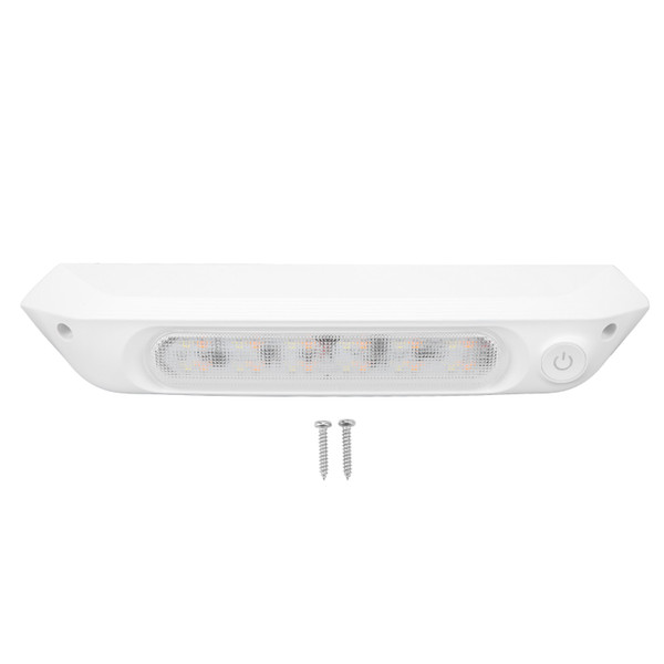 Dual Color LED Awning Light RV Porch Light 8W Waterproof Utility Strip Light for Yacht Caravan White Shell