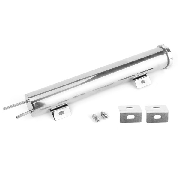 13 x 2in Radiator Coolant Overflow Recovery Tank Stainless Steel Universal Car Parts