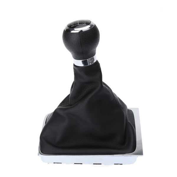 6 Speed Shift Gear Knob Boot Gaiter Frame for VW Passat B6 Black