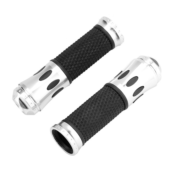 22mm Universal Handlebar Non slip Hand Grips Motorcycle Modification Accessory(Silver )