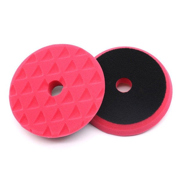 Car Polishing Pad Polisher Machine Waxing Buffing Cleaning Drill Adapter Triangle Sponge Disk 6in Red