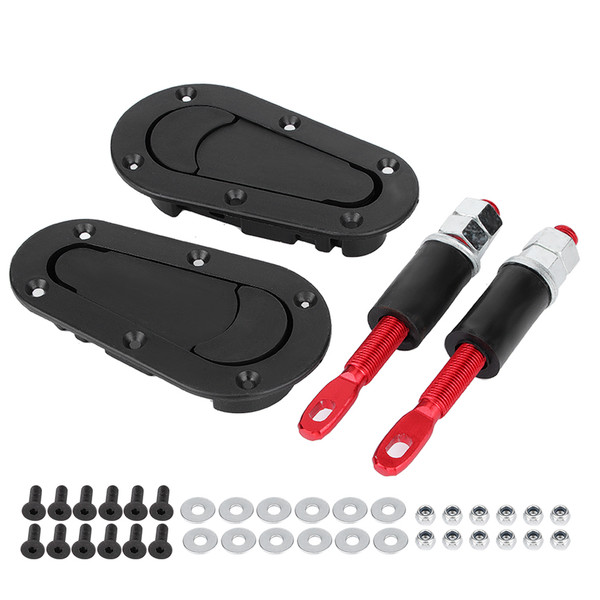 Universal Carbon Fiber Racing Car Hood Pin Engine Bonnet Latch Lock Kit RefittingBlack