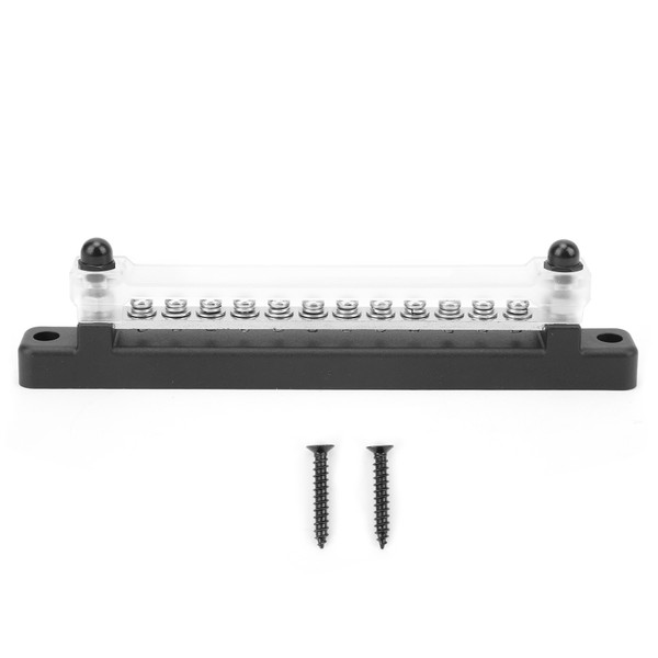 12 Terminal Bus Bar 150A BusBar Block with Transparent Cover for Car Boat Marine Caravan RV