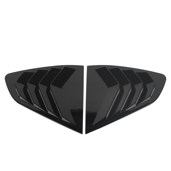 2PCS Rear Window Shutter Cover Left Right Improve Streamline Elegant Window Louvers Scoop Cover Blinds for X4 G02 2018 Onwards Bright Black