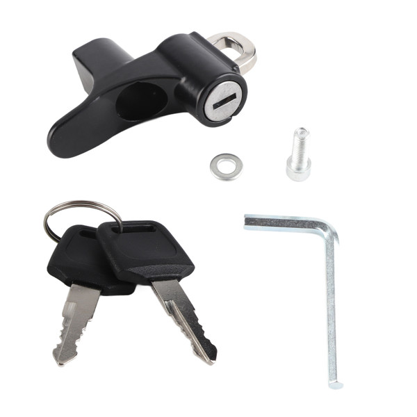 Motorcycle Helmet Security Hook Lock with 2 Keys 6mm Screw Holes Anti Theft Aluminum Alloy for Motorbikes Scooters